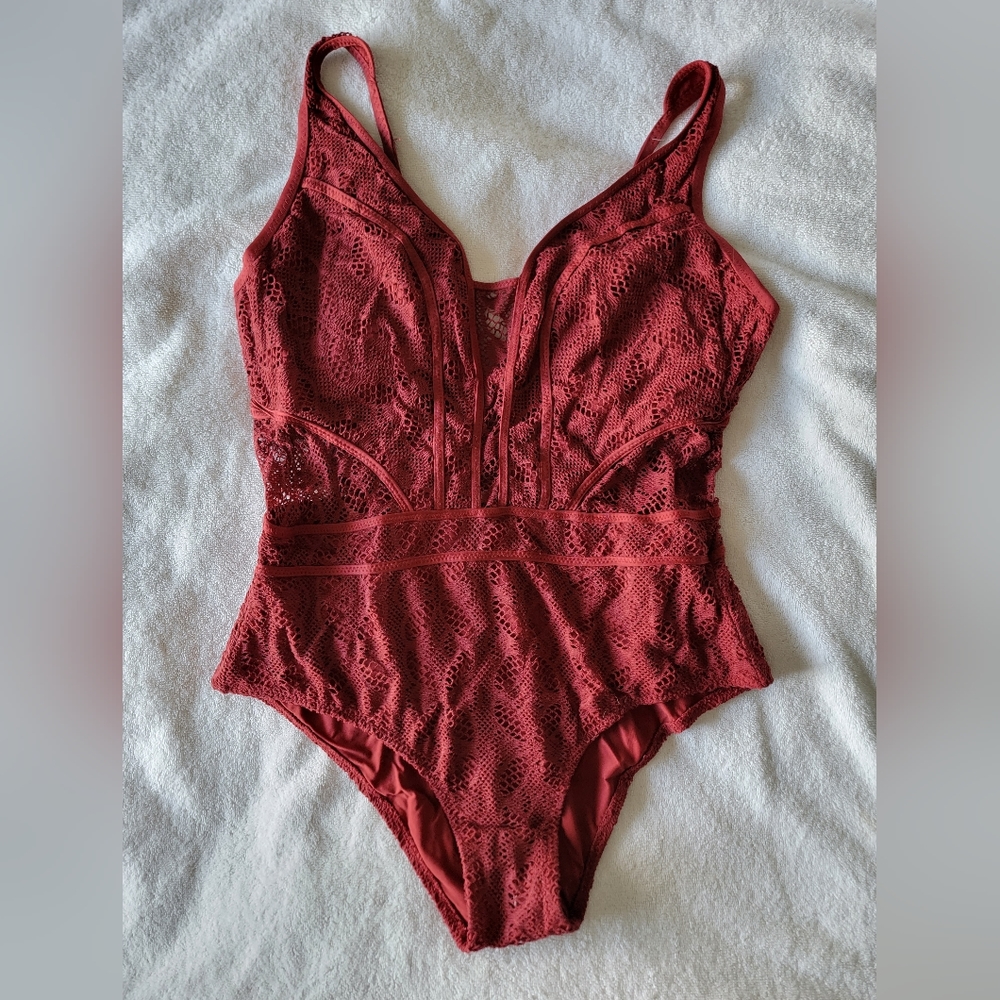 BECCA one piece plunge cutout swimsuit